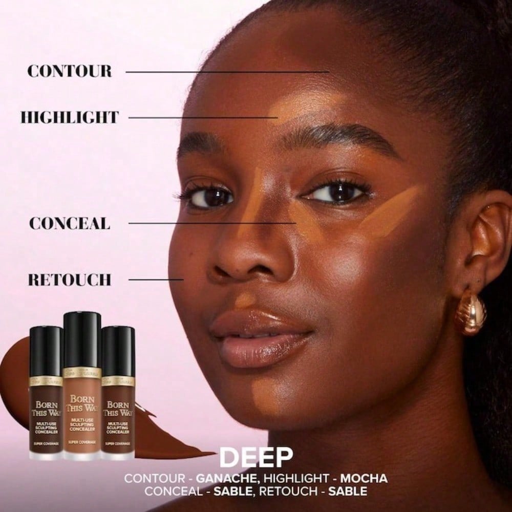 Too Faced  Mini Born This Way Super Coverage Multi-Use Concealer Graduation Birthday Holiday Summer Fall Autumn Y2K Fancy Fashion Women Brand Makeup Cosmetic Beauty Party Beach Travel Camping Outdoors School Campus Trip Festivals Decor Gift Present Rose G