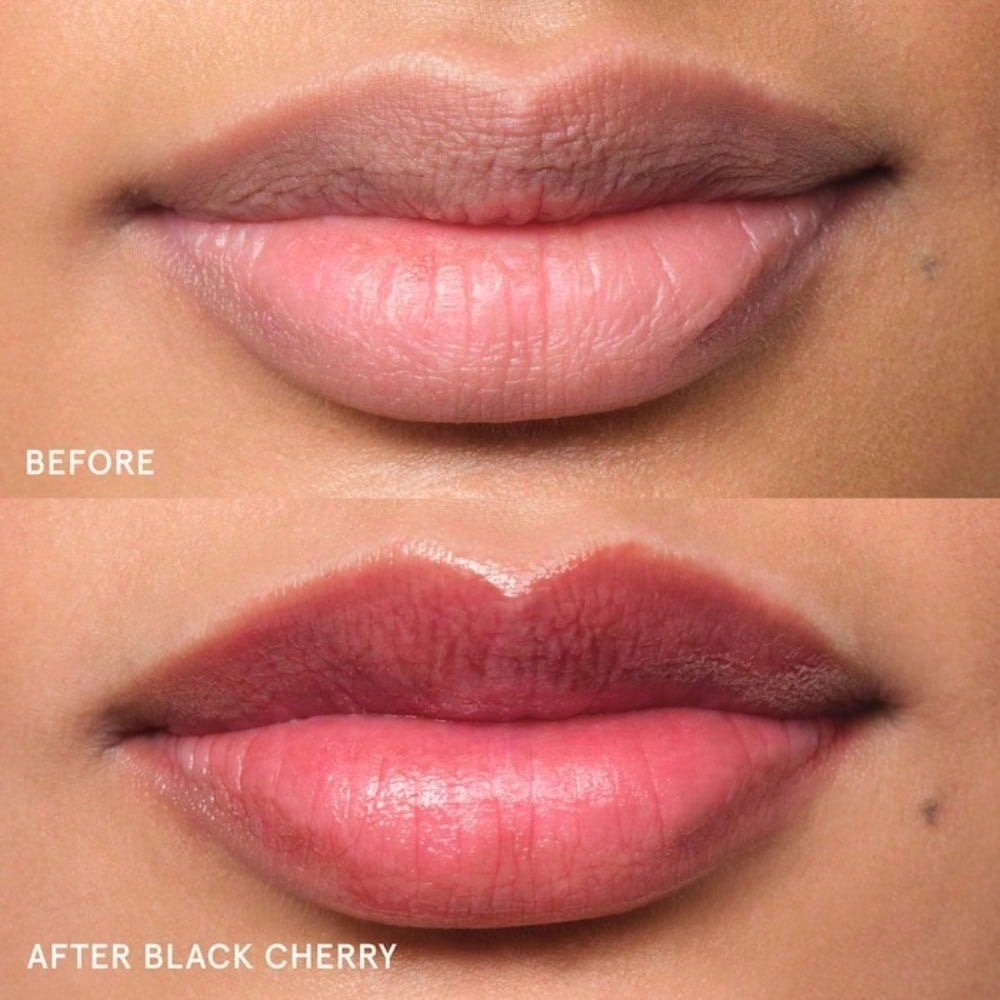 Black Cherry - deep burgundy red  Glossier  Balm Dotcom Lip Balm and Skin Salve  Graduation Birthday Holiday Summer Fall Autumn Y2K Fancy Fashion Women Brand Makeup Cosmetic Beauty Party Beach Travel Camping Outdoors School Campus Trip Festivals Decor Gif