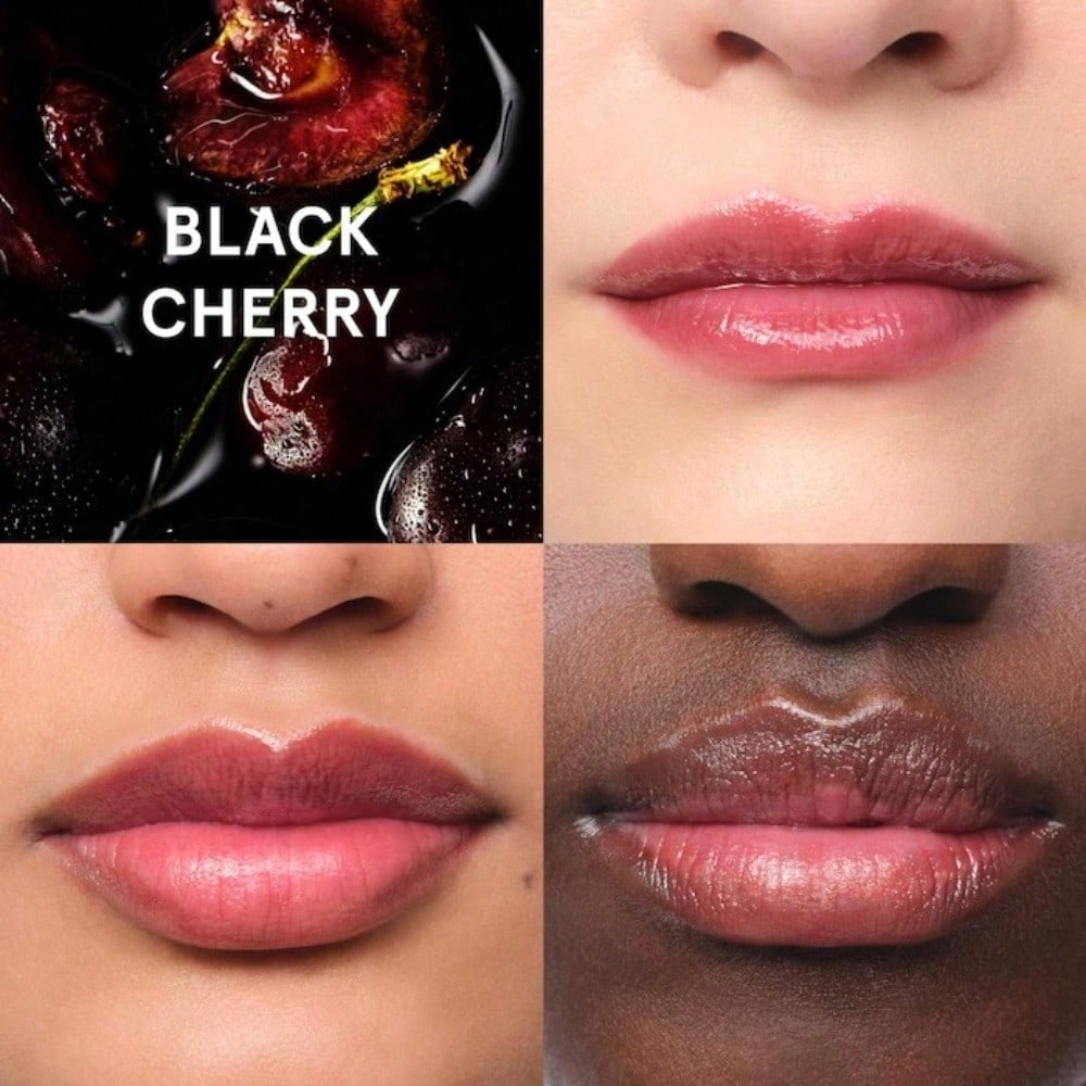Black Cherry - deep burgundy red  Glossier  Balm Dotcom Lip Balm and Skin Salve  Graduation Birthday Holiday Summer Fall Autumn Y2K Fancy Fashion Women Brand Makeup Cosmetic Beauty Party Beach Travel Camping Outdoors School Campus Trip Festivals Decor Gif